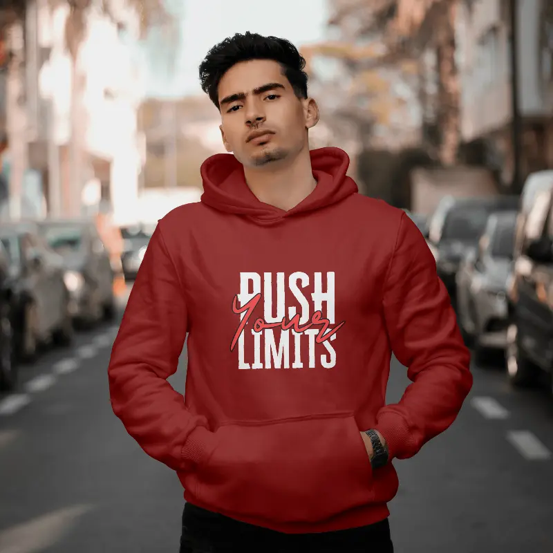 Push Your Limits Hoodie in Maroon - product photo