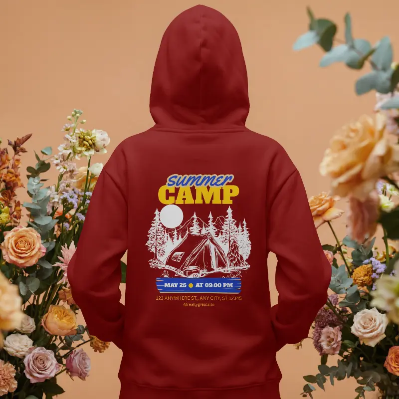 Summer Camp Hoodie in Maroon - product photo